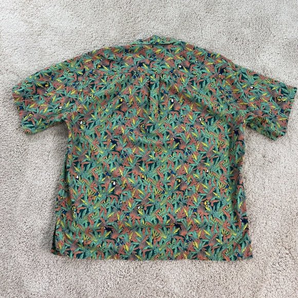 Tori Richard Uniforms Men Shirt L Pull Over Short Sleeve Hawaiian Half Button - Picture 11 of 11